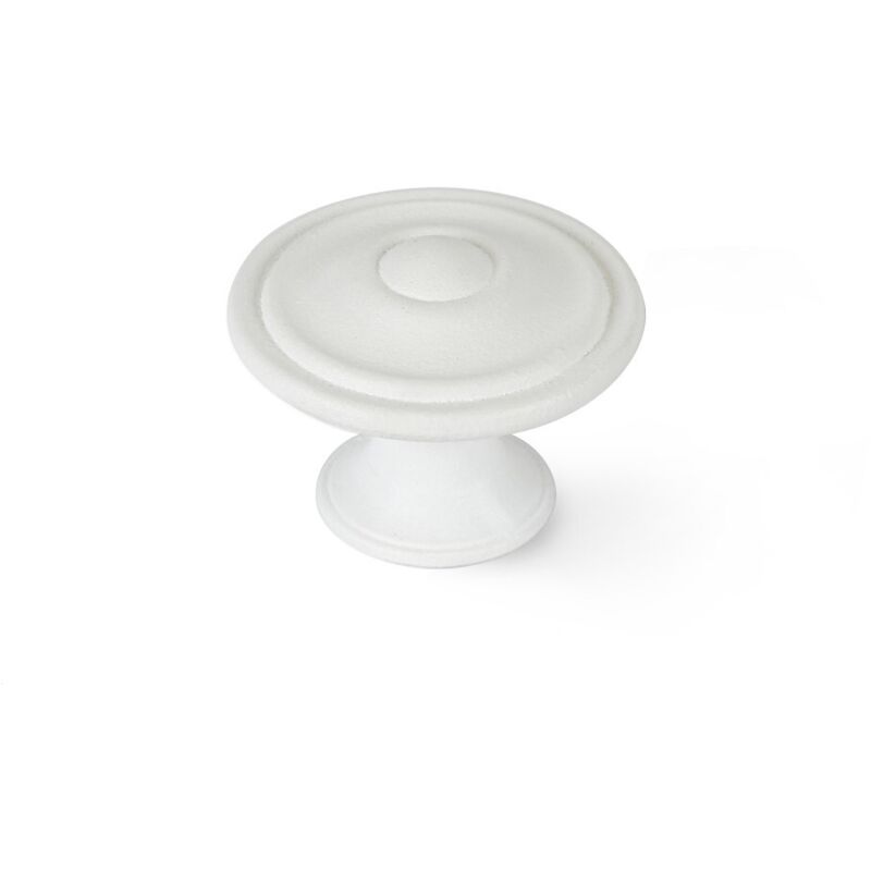 REI - Pomo para mueble redondo de zamak blanco Al.26 x An.35 x P.35 mm
