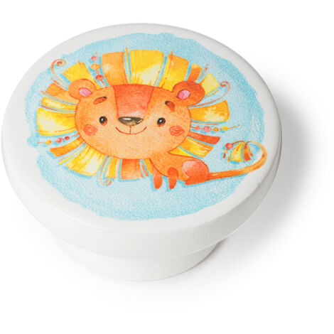 Pomo para Mueble  Estilo Infantil Juvenil  Fabricado en Haya  Acabado en Ilustrado  Medidas 383822 mm  Sistema de Fijación  Incluye Tornillos M4  1 Unidad -