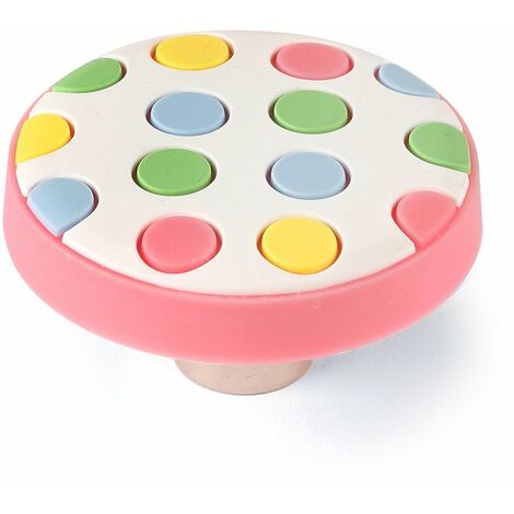 Pomo para Mueble  Estilo Infantil Juvenil  Fabricado en PVC-ZAMAK  Acabado en Multicolor  Medidas 404024 mm  Sistema de Fijación  Incluye Tornillos M4  2 Unidades -