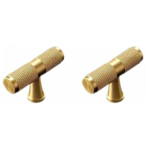 Pomo para puerta de armario en forma de T de latón macizo, tirador universal para muebles de cocina - 50 mm (2 piezas)