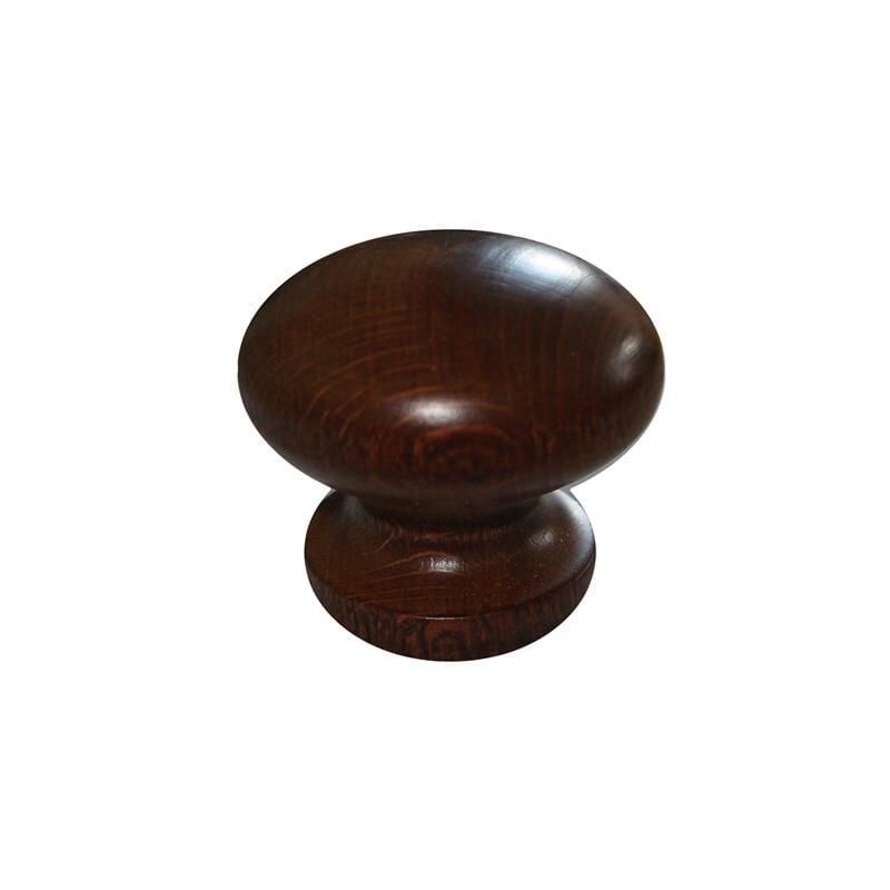 Image of Pomo pomolino per mobili in legno di faggio colore noce d. 40 mm (12574)