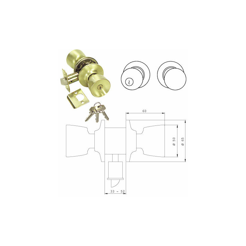 

Pomo Pta 60mm 3501u0lm Lat/mt Entrada Tesa