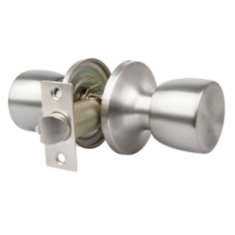 Pomo puerta handlock tubular paso cromo mate