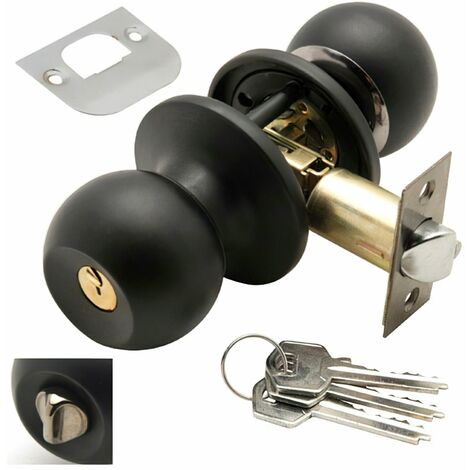 Pomo Puerta Wolfpack Con Llave Con Condena Negro Para Entrada