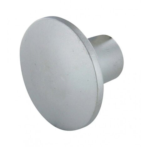 Pomo redondo de Zamak gris aluminio, D.30mm, H.22mm, 1 pieza con tornillos.