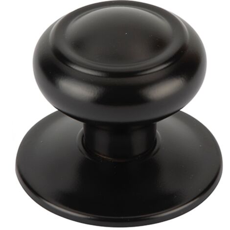 Pomo seta aros negro puerta entrada 70mm