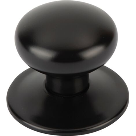 Pomo seta zamak negro para puerta entrada 70mm