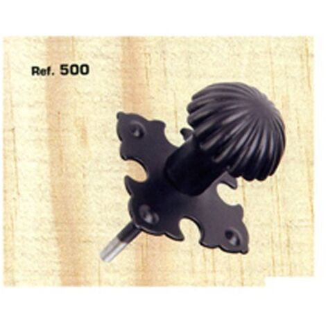 Pomo puerta negro – Placa 24mm – Manilla de acero inoxidable – Para madera dura y teca – Emilio Tortajada
