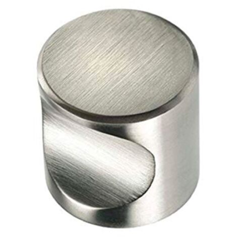 Pomo Uñero Cilindrico Aluminio Níquel Satinado 20mm