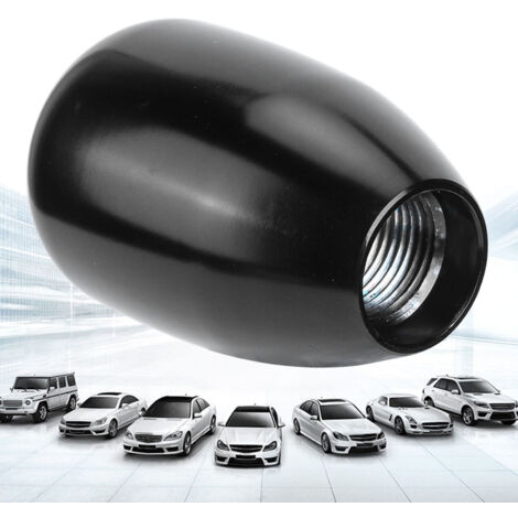 Pomo universal de metal para cambio de marchas manual, color negro, incluye 3 adaptadores (8 mm, 10 mm, 12 mm).
