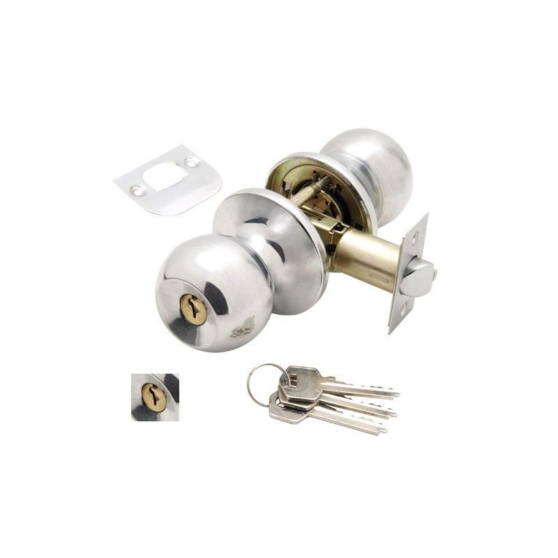 

Pomo puerta con llave ambos lados cromado - Wolfpack