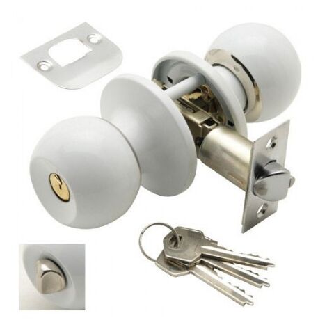 Pomo puerta wolfpack con llave con condena blanco para entrada