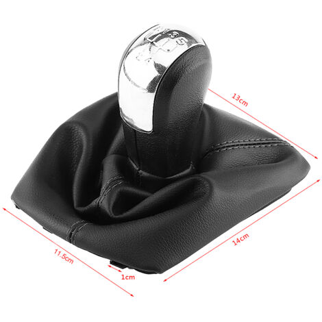 Pomo y funda de palanca de cambios de 5 velocidades en color negro/plateado para Skoda Octavia 2004-2012