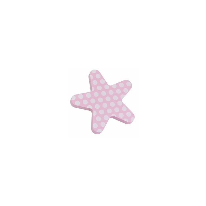 

Pomo Estrella 95Mm Rosa Puntos Blancos Madera Lacada
