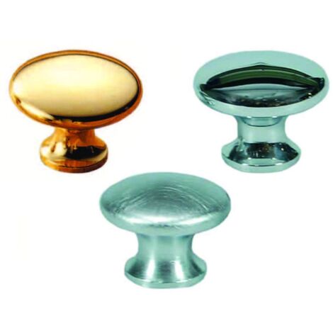 Pomoli Per Mobili In Ottone Piatti ø22 mm - Cromato Satinato - 5 pz