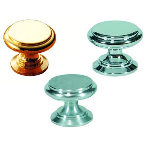 Pomoli Per Mobili In Ottone Piatti Sagomati - ø 32 mm Ottone Oro Lucido - 5 pz