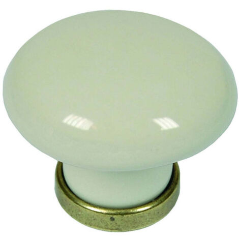 Pomoli tondi in porcellana avorio Ø31x26 mm - mod.p04.01 - 5 pz - METAL STYLE