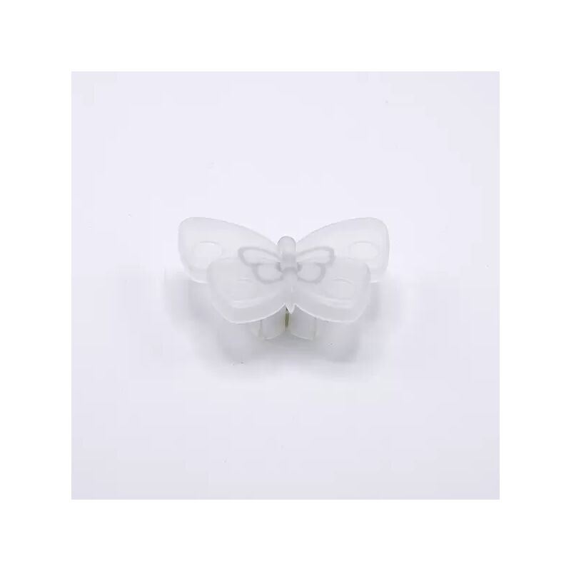 Image of Pomolo a forma di farfalla effetto opalino satinato 71x53x27mm - 427F Animalier - Effetto vetro satinato color opalino