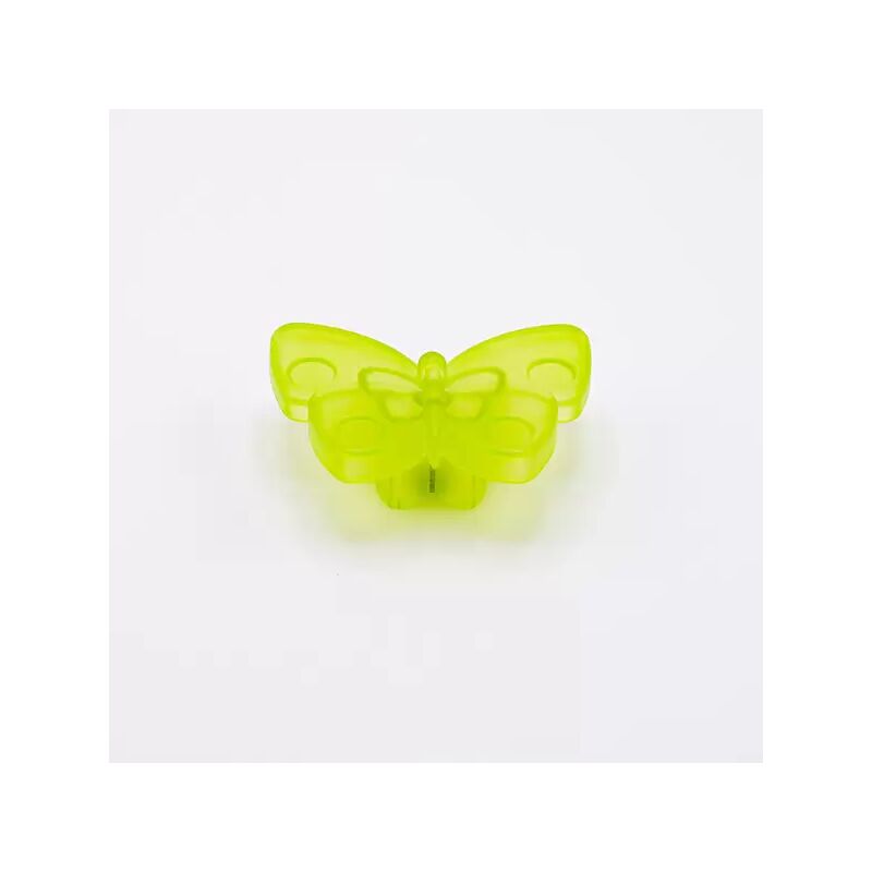 Image of Pomolo satinato verde a forma di farfalla 71x53x27mm - 427F Animalier - Effetto vetro satinato verde