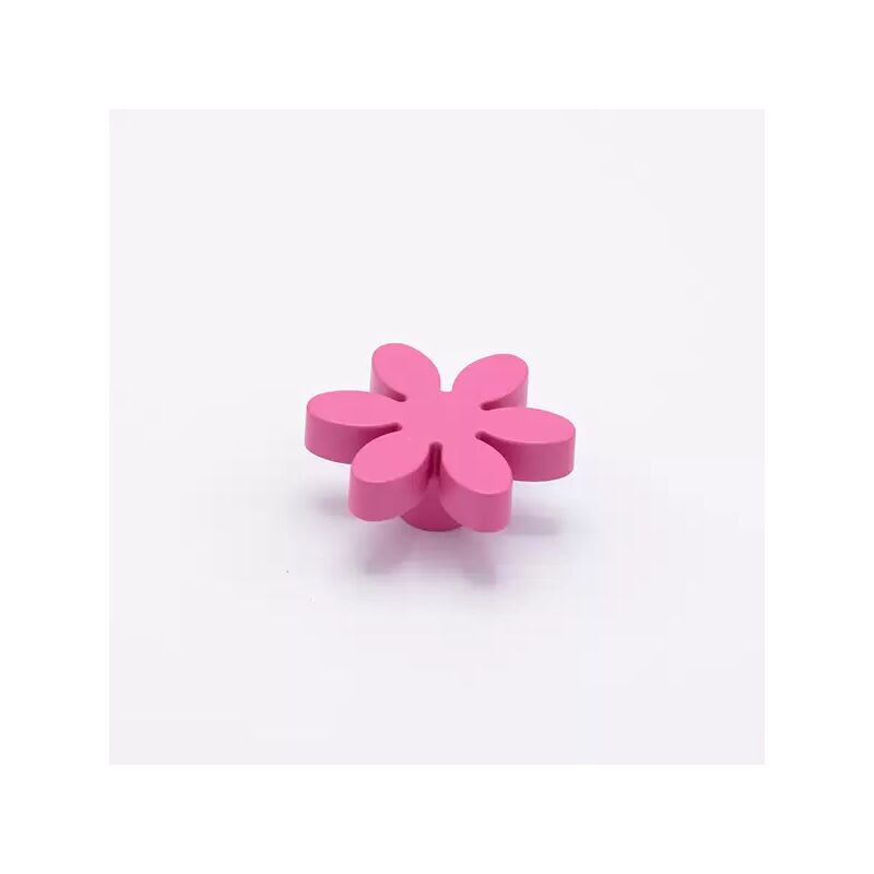 Image of Pomolo a forma di fiore di colore fuxia in goffrato fine 56x24mm - 415 Flower - Goffrato fine fuxia