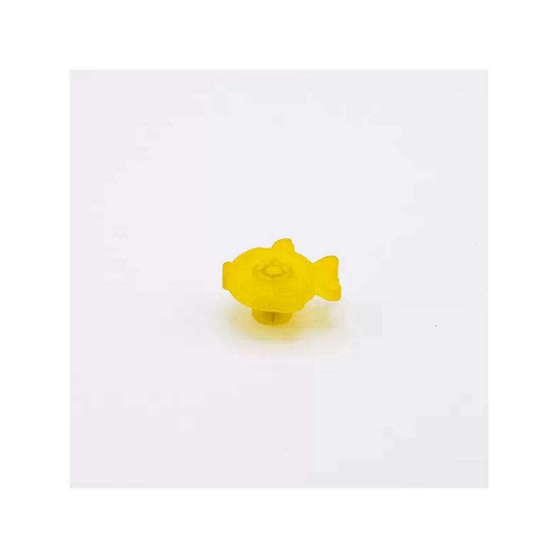 Image of Polideas - Pomolo giallo a forma di pesce 44x41x23mm - 427P Animalier - Goffrato fine giallo