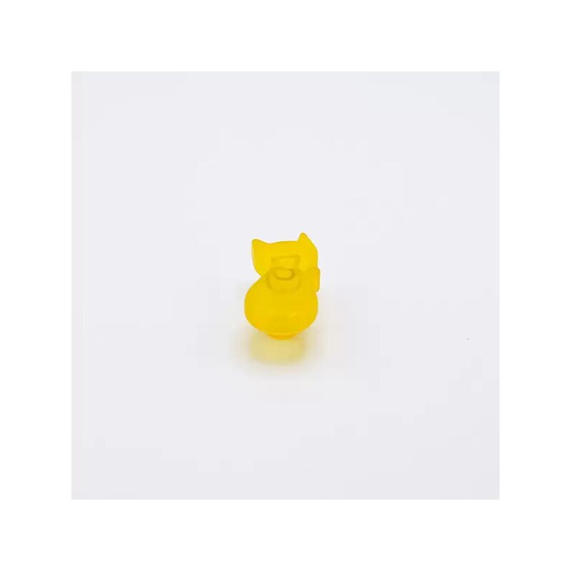Image of Pomolo giallo a forma di gatto in goffrato fine 27x56x24mm - 427G Animalier - Goffrato fine giallo