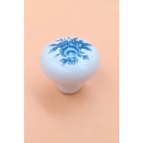 POMOLO COTTALI CERAMICA BIANCA CON FIORE BLU  CT38011