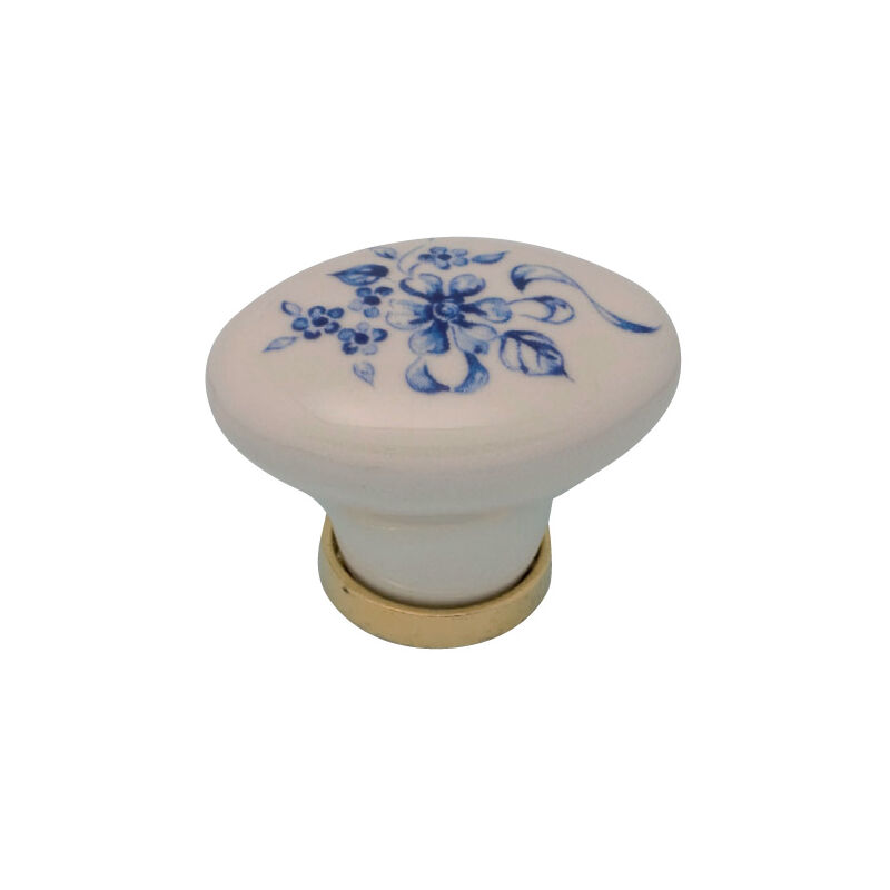 Pomolo porcellana ovale c/base f/ 7 mm.34x25