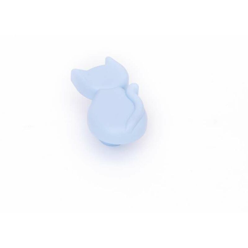 Image of Cfadda - Pomolo gattino in plastica azzurro 27 x 56 mm