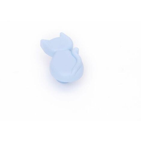 POMOLO GATTO PLASTICA AZZURRO