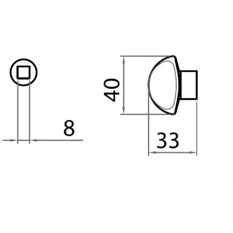POMOLO GPB MEZZALUNA CON FORO MM.8 CROMO SATINATO