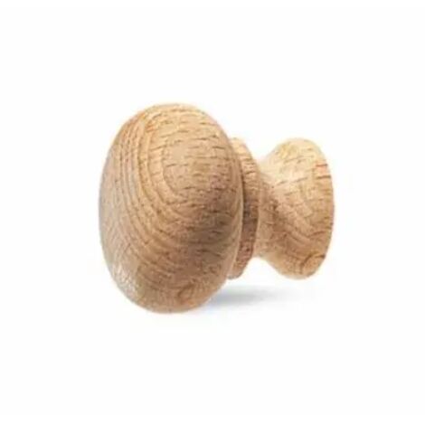 POMOLO IN LEGNO DI FAGGIO CON BUSSOLA M4  DIAMETRO 26 MM - ALTEZZA 31 MM