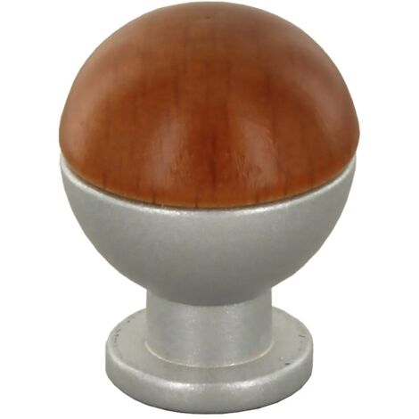 POMOLO IN LEGNO/OTTONE SFERICO ART. 735 mm 18 noce scuro