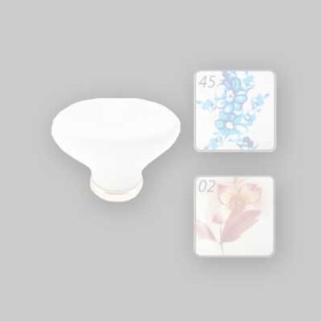 Pomolo per mobili in ceramica 'p02' 24x34 mm - bianco decoro 45 METAL GROUP