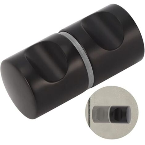 Pomolo per porta doccia in lega di alluminio nero KZQ, maniglia per porta doccia, maniglia rotonda per porta doccia, maniglia per porta doccia per la casa