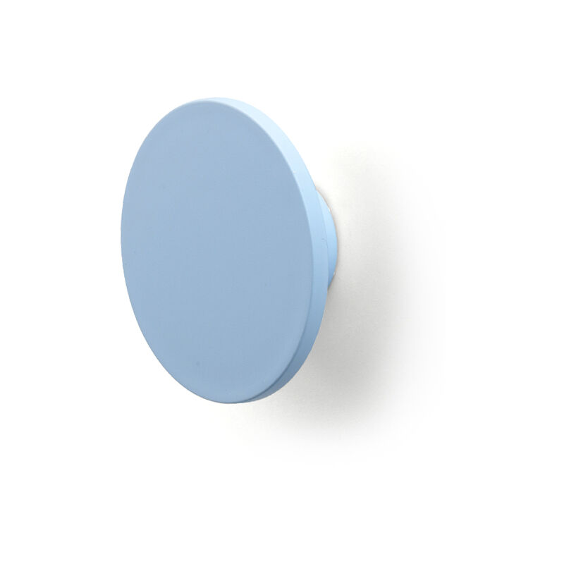 Image of Pomolo piatto e tondo in goffrato azzurro 70x25mm - 439 Moon - Goffrato fine azzurro