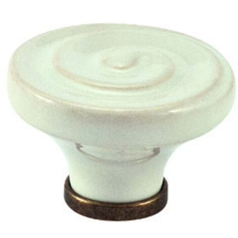 POMOLO PORCELLANA P 34 45X30 MM C/BASETTA- METAL STYLE- 4,0 pz