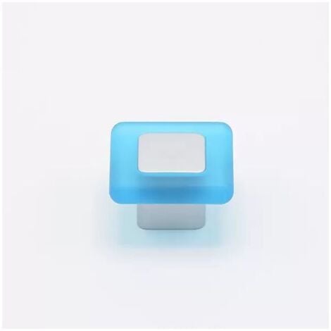 Pomolo quadrato satinato con rivestimento azzurro 36x36x21mm - 024Q Forma