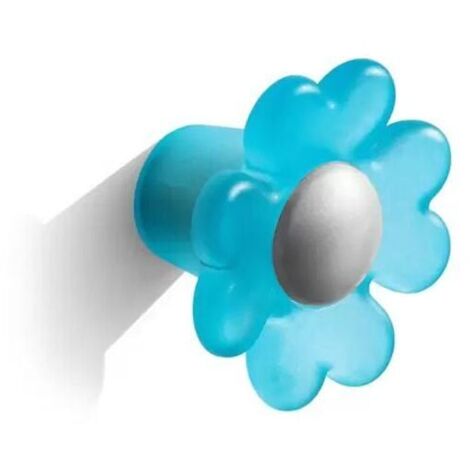 Pomolo satinato azzurro a forma di fiore 32x22mm - 007 Daisy