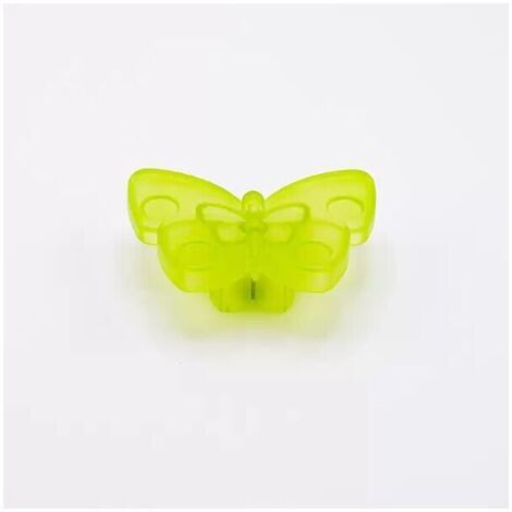 Pomolo satinato verde a forma di farfalla 71x53x27mm - 427F Animalier