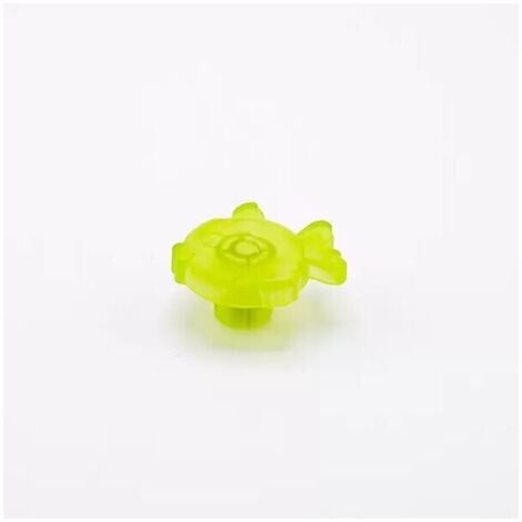 Pomolo satinato verde a forma di pesce in ventro satinato 44x41x23mm - 427P Animalier