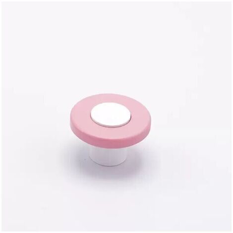 Pomolo tondo di colore rosa in goffrato fine incastonato su base bianca 40x25mm - 414H Wheel