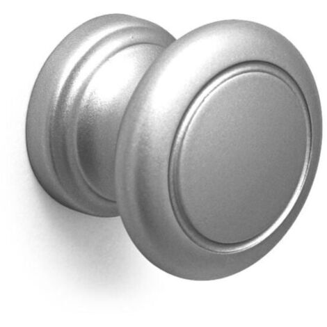 Pomolo tondo effetto alluminio con cerchio inciso nel centro 32x27mm - 021 Small