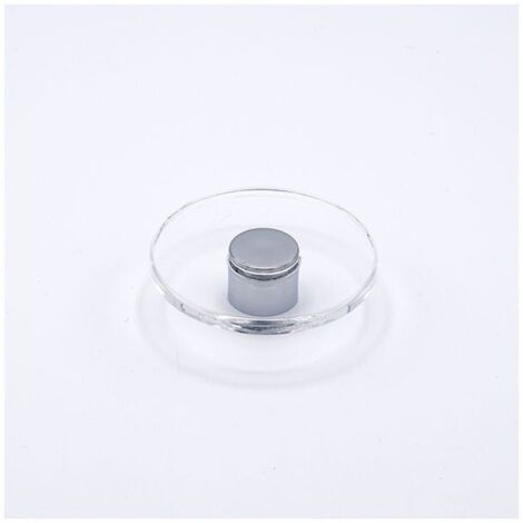 Pomolo trasparente rotondo con tappo effetto cromato lucido 65x20mm - 440 Geo