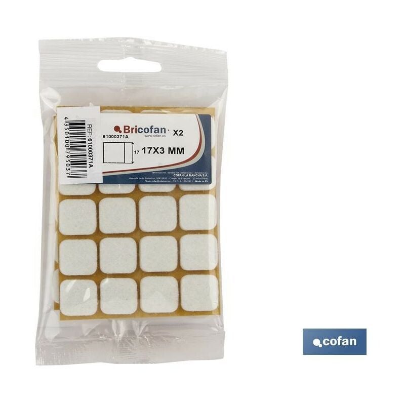 

BL 2X20 UDS FIELTRO CUADRADO MARRÓN 17X17X3MM ''venta unitaria'' - NEOFERR..