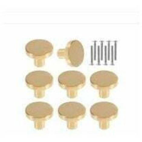 Pomos de puerta de latón macizo redondos para gabinetes, tiradores redondos para muebles vintage con tornillos para armarios, cajones, 20 x 25 mm (8 piezas)