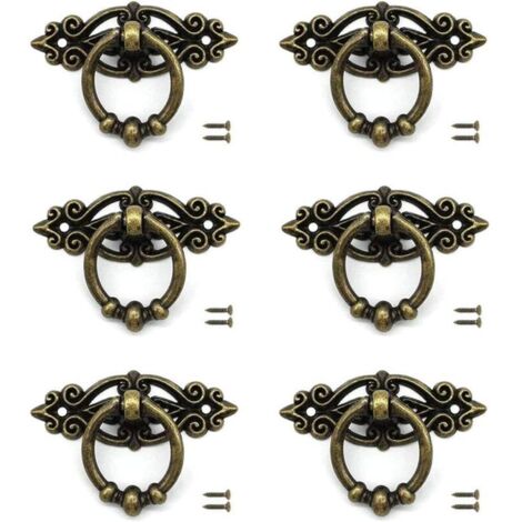 pomos para cajón de puerta, tiradores de bronce para muebles con tornillos para armarios, cajones y cómodas retro.