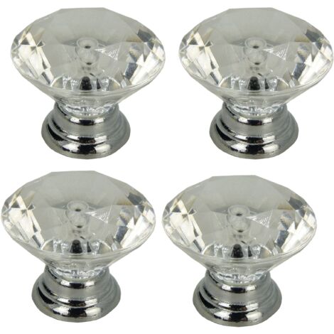 pomos redondos para muebles de plata con forma de diamante