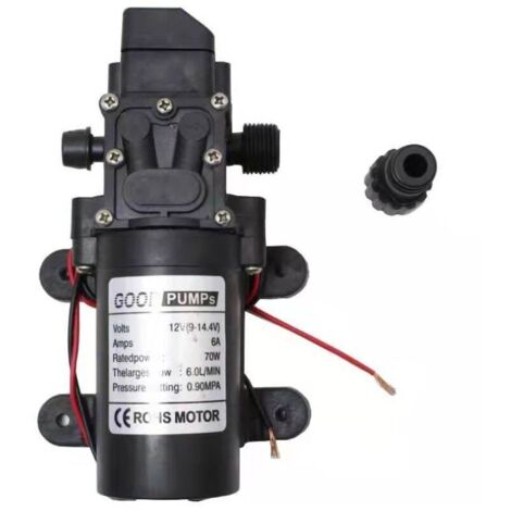 Pompa a membrana a pressione dell'acqua da 12 V CC 130 psi, pompa dell'acqua ad alta pressione per autolavaggio con pressostato per roulotte, camper, barca, nautica, prato, autolavaggio