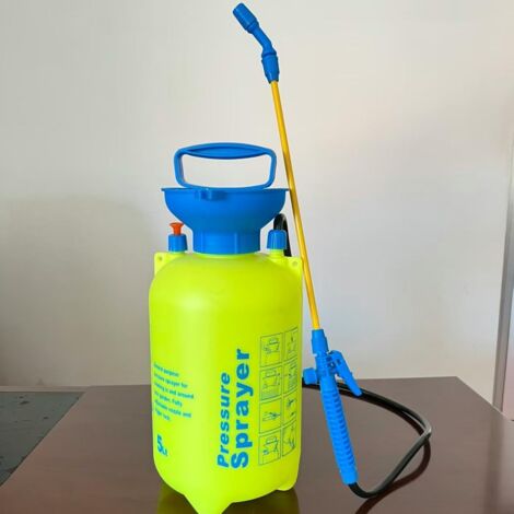Pompa a pressione 5L, spruzzatore giardino diserbante, Giallo